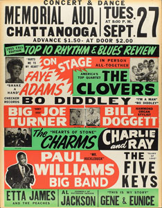 Lot #4359 Bo Diddley and Etta James Rhythm & Blues 1955 Chattanooga Poster - Image 1