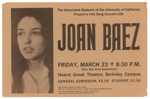 Lot #4341 Joan Baez Berkeley Campus Handbill - Image 1