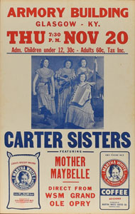 Lot #4351 The Carter Sisters 1952 Armory Building Poster - Image 1
