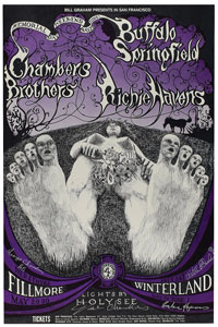 Lot #4435  Chambers Brothers and Richie Havens 1968 Signed Poster (BG-122) - Image 1
