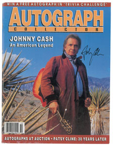 Lot #4195 Johnny Cash Signed Autograph Collector Magazine - Image 1