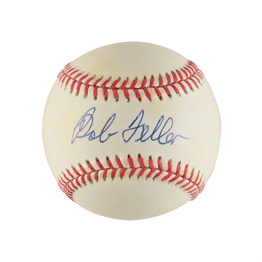 Autographed BOB FELLER Official American League Baseball - Main