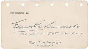 Lot #483 Edgar Rice Burroughs - Image 1
