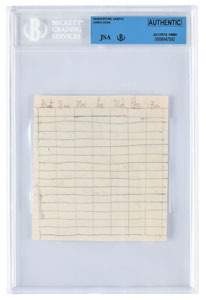 Lot #7119 James Dean Handwritten Calendar - Image 1