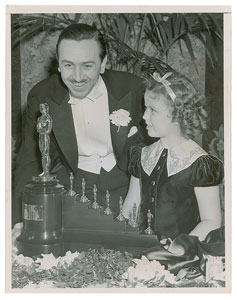Lot #7597 Walt Disney and Shirley Temple Original Vintage Photograph - Image 1