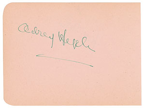 Lot #7131 Audrey Hepburn Signature - Image 1