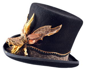 Lot #7074 Ornate Screen-Worn Snake Top Hat from