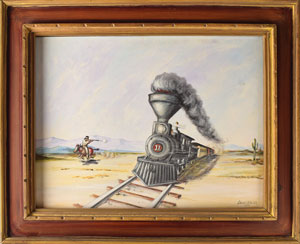 Lot #7066  Painting of the Train 'Reno' by Carney