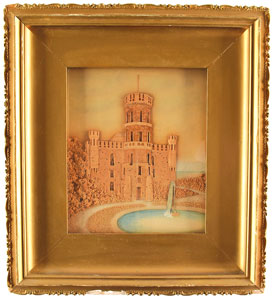 Lot #7063  Old Tucson Studios Rare Surviving Artifacts/Props: Painting, Wooden Angel, Framed Cork Artwork - Image 3