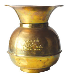 Lot #7042 Screen-Used Brass Spittoon from The Life and Times of Judge Roy Bean - Image 1