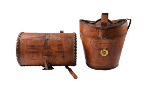 Lot #7065  Old Tucson Studios: Antique Leather Carrying Case and Hat Box - Image 2