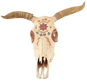 Lot #7060  Old Tucson Studios Painted Cattle Skull Prop - Image 2