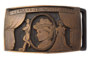 Lot #7036  'I Married Wyatt Earp' Belt Buckle Gifted to Shelton From Marie Osmond and Kenny Rogers Buckle - Image 3