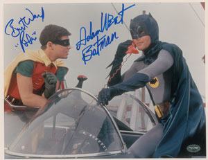 Lot #7382  Batman: West and Ward Signed Photograph - Image 1