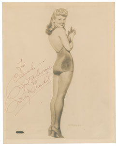Lot #7192 Betty Grable Signed Photograph - Image 1