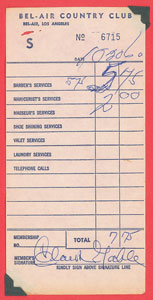 Lot #7191 Clark Gable Signed Receipt - Image 1