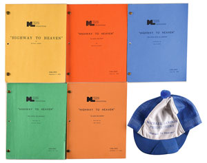 Lot #7035  Highway to Heaven Lot of Scripts and Hat - Image 1