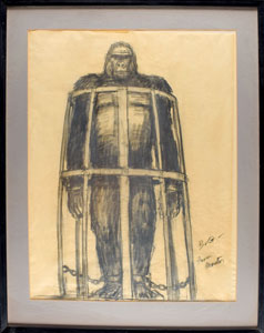 Lot #7037  King Kong (1976) Original Concept Drawing by Artist Mentor Huebner - Image 1