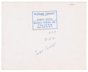 Lot #7294 James Cagney Trio of Original Photographs by Dennis Stock - Image 6