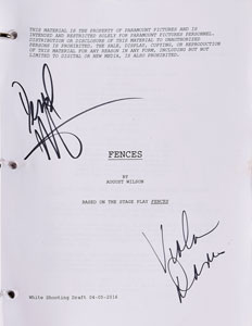 Lot #7459  Fences Script Signed by Denzel Washington and Viola Davis - Image 1