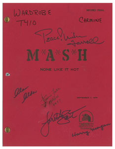 Lot #7422  MASH Cast-signed Script - Image 1