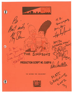 Lot #7431 The Simpsons Cast-signed Script