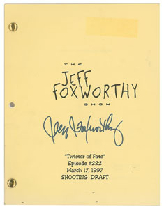 Lot #7485 The Jeff Foxworthy Show Script Signed by Jeff Foxworthy - Image 1