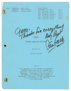 Lot #7446  Columbo Script Signed by Peter Falk