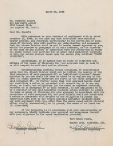 Lot #7113 Humphrey Bogart Document Signed - Image 1