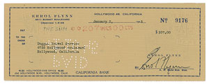 Lot #7188 Errol Flynn Signed Check - Image 1