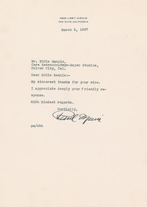 Lot #7223 Paul Muni Typed Letter Signed - Image 1