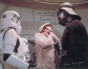 Lot #7551 James Earl Jones and Dave Prowse Signed Photograph - Image 1