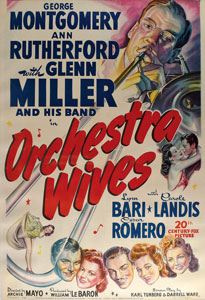 Lot #7375  Orchestra Wives One Sheet Movie Poster