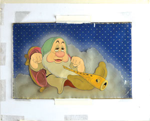 Lot #7573 Sleepy production cel from Snow White
