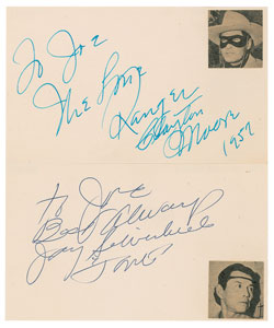 Lot #7389 The Lone Ranger: Moore and Silverheels Signatures - Image 1