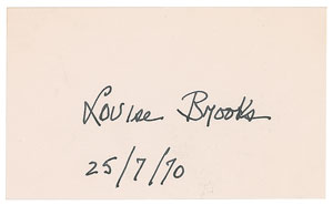 Lot #7116 Louise Brooks Signature - Image 1