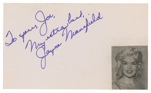 Lot #7218 Jayne Mansfield Signature