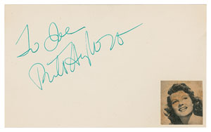 Lot #7197 Rita Hayworth Signature