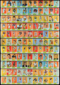 Lot #684  1960 Fleer Football Group of (11) Uncut Sheets - Image 1