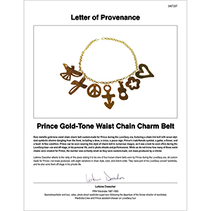 Lot #419  Prince Gold-Tone Waist Chain Charm Belt - Image 2