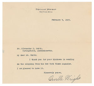 Lot #230 Orville Wright - Image 1