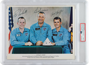 Lot #5155  Apollo 1 Signed Photograph - PSA/DNA MINT 9 - Image 1