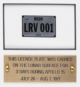 Lot #5240 Dave Scott's Apollo 15 Surface-Flown Flag and License Plate Display - Image 3