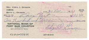 Lot #5024 Gus Grissom Signed Check - Image 1