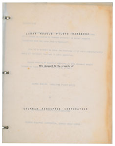 Lot #5148  Lunar Module Pilots Handbook by Grumman - Image 1