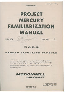 Lot #5034 Scott Carpenter's Project Mercury Familiarization Manual - Image 1