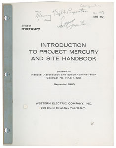 Lot #5035 Scott Carpenter's Project Mercury Handbook - Image 1