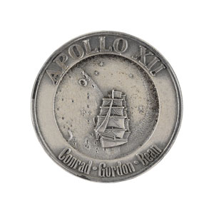Lot #5210 Charles Conrad's Flown Apollo 12 Robbins Medal - Image 1