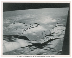 Lot #5258 Gene Cernan and Harrison Schmitt Signed Photograph - Image 1