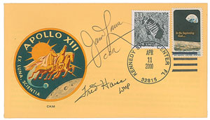 Lot #5216 James Lovell and Fred Haise Signed Cover - Image 1